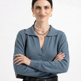 Roma | Women Polo Sweater With Cotton Relaxed Fit
