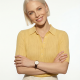 Amy | Women Polo Top with Breathable Stretch Fabric and Button-Collar
