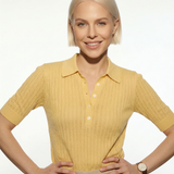 Amy | Women Polo Top with Breathable Stretch Fabric and Button-Collar