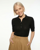 Amy | Women Polo Top with Breathable Stretch Fabric and Button-Collar