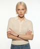 Amy | Women Polo Top with Breathable Stretch Fabric and Button-Collar