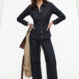 Brynn | Women's Denim Jacket Wide-Leg Pants Set