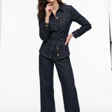 Brynn | Women's Denim Jacket Wide-Leg Pants Set