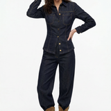 Brynn | Women's Denim Jacket Wide-Leg Pants Set