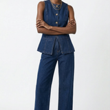 Reagan | Women's Denim Set with Vest and Wide Shorts