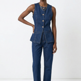 Reagan | Women's Denim Set with Vest and Wide Shorts
