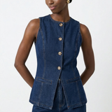 Reagan | Women's Denim Set with Vest and Wide Shorts