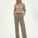 Vivian | Women's Wool Blend Straight Leg Trousers with High Waist