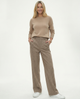 Vivian | Women's Wool Blend Straight Leg Trousers with High Waist