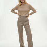 Vivian | Women's Wool Blend Straight Leg Trousers with High Waist