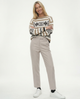 Vivian | Women's Wool Blend Straight Leg Trousers with High Waist