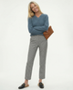 Vivian | Women's Wool Blend Straight Leg Trousers with High Waist