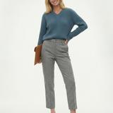 Vivian | Women's Wool Blend Straight Leg Trousers with High Waist