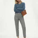 Vivian | Women's Wool Blend Straight Leg Trousers with High Waist