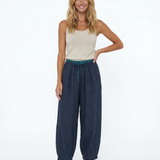 Éline | Women's Linen Tapered Pants with High Stretch Waist