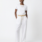 Éline | Women's Linen Tapered Pants with High Stretch Waist