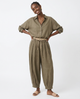 Éline | Women's Linen Tapered Pants with High Stretch Waist