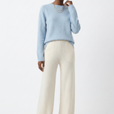 Viviana | Women's Merino Wool Wide Leg Pants with Elastic Waist