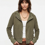 Beth | Women's Cropped Zip Hoodie with Oversized Fit and Soft Cotton Fabric