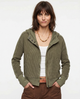 Beth | Women's Cropped Zip Hoodie with Oversized Fit and Soft Cotton Fabric