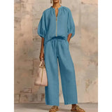 Amelia | Women's Pants Set with Zipper and Drawstring