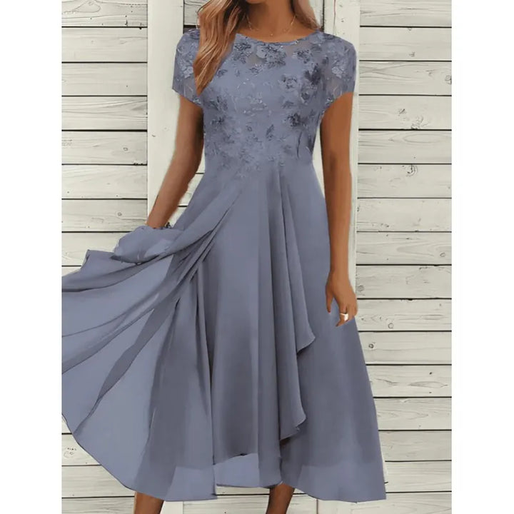 Wearbella | Women's Dress with Floral Pattern and Draping