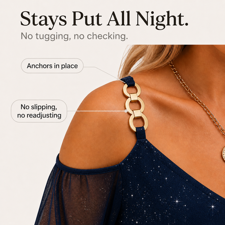 Setlace – Cold-Shoulder Chain-Ring Strap Mini Dress