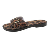 Calvi | Women's Sandals with Buckle and Animal Print