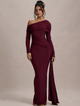 Evangeline | Women's One-Shoulder Ruched Midi Gown with Slim Fit