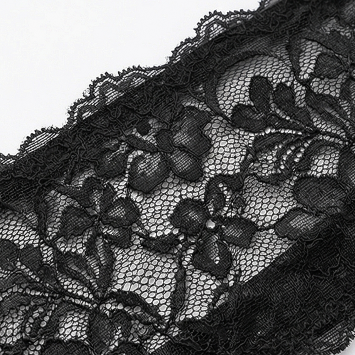 Velaire – Women's Floral Lace Bodysuit Set with Garter Belt and Stockings