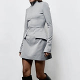 Elara | Women’s Mini Dress with Mock Neck and Long Sleeves