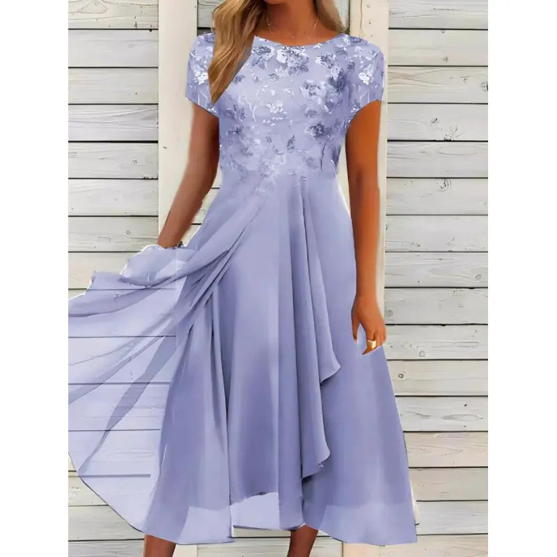 Wearbella | Women's Dress with Floral Pattern and Draping