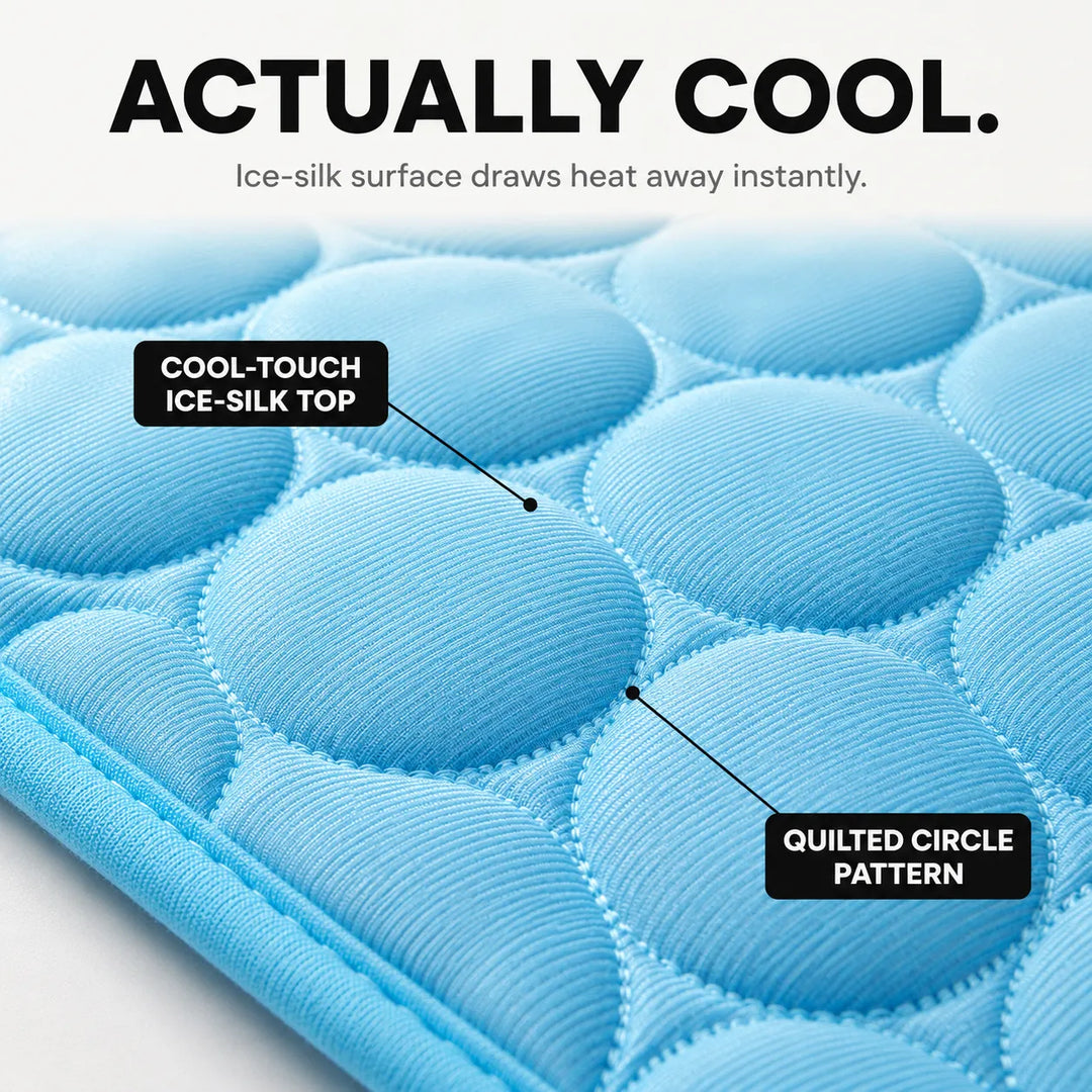 Coolo – Self-Cooling Pet Mat, Ice Silk-like Dog Cooling Pad, No-Freezer Cooling Mat for Dogs