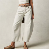 Arabella | Women's Mid Waist Wide Leg Jeans with Ankle Length