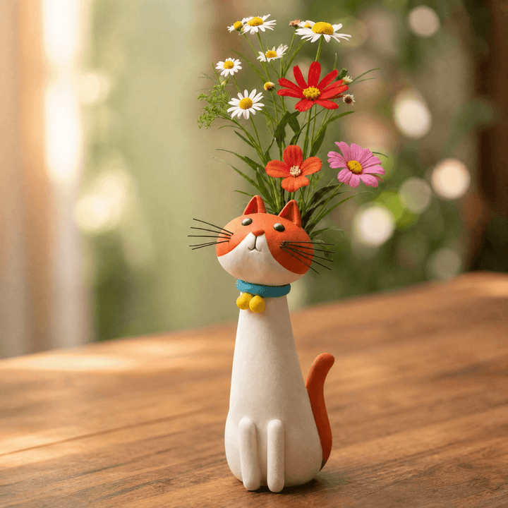Felina – Handmade Ceramic Cat Flower Vase