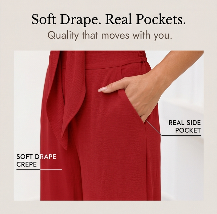 Solenza – Flattering Two-Piece Set with Wide-Leg Pants