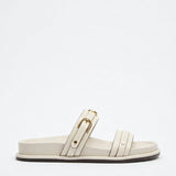 Maribel | Women's Twin Strap Flats with Buckles Cushioned Insole Anti-Slip Sole