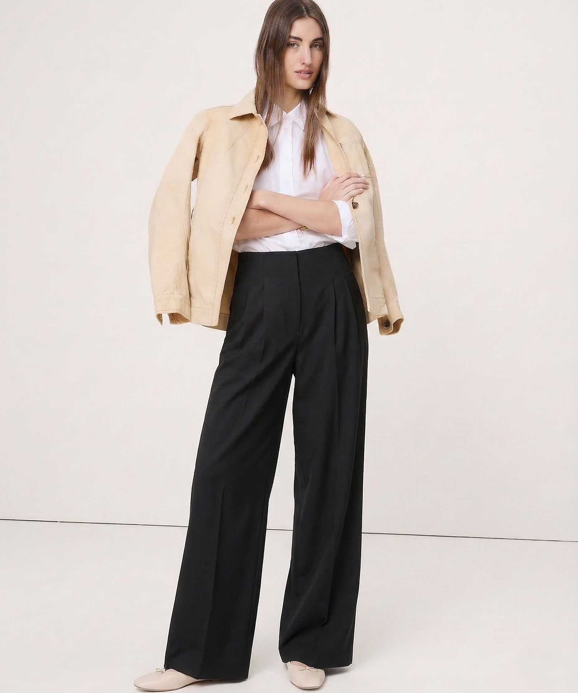 Firenze | Women's Wide Leg Trousers with Elastic Waist