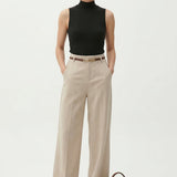 Annabelle | Women's High Waist Wide Leg Wool Blend Trousers