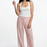 Kyla | Women's High Waist Striped Cotton Pants with Elastic Waist