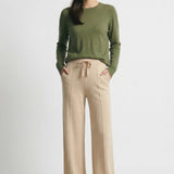 Sandrine | Women's Merino Wool Wide Leg Trousers with High Waist