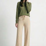 Sandrine | Women's Merino Wool Wide Leg Trousers with High Waist