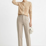 Grace | Women's Tapered Wool Blend Pants with High Waist