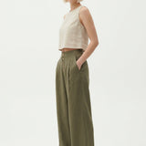 Everly | Women's Wide Leg Linen Pants with Elastic Waist