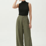 Everly | Women's Wide Leg Linen Pants with Elastic Waist