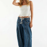 Marlowe | Women's Slouchy Denim Pants with Drawstring Waist