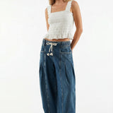 Marlowe | Women's Slouchy Denim Pants with Drawstring Waist
