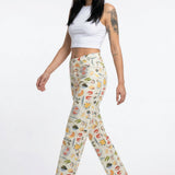 Elsie | Women's Printed Denim Pants with Straight Leg