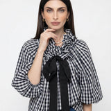 Bellarine | Women Blouse With Ruffled Collar Bow Tie