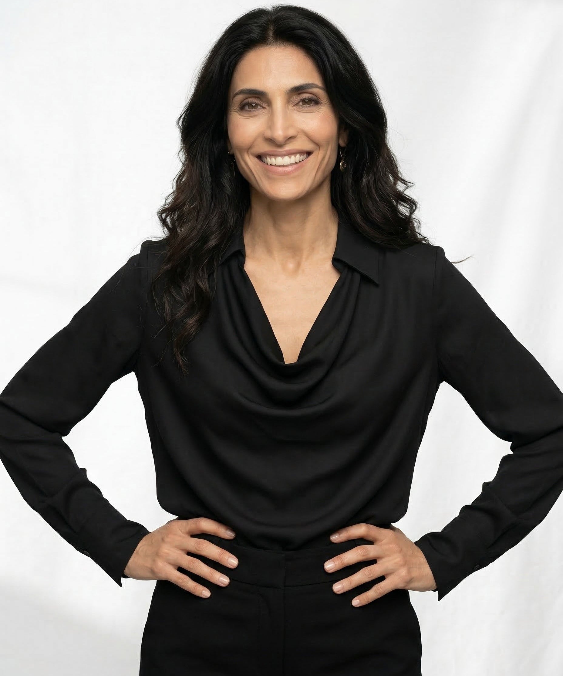Avery | Women Top With DrapedCowl PolyesterSilk